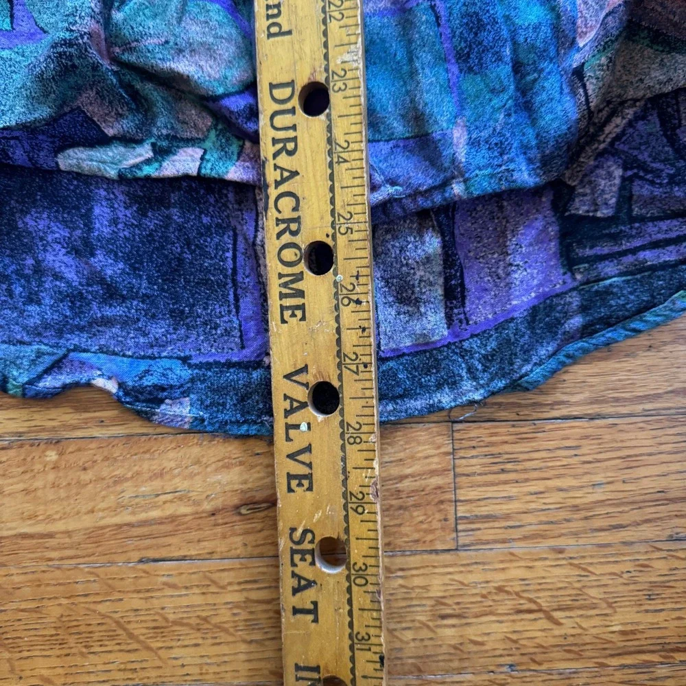 Cosi Collection Mens Large Vintage 90s Abstract Rayon Button Down Shirt Purple - Picture 4 of 5
